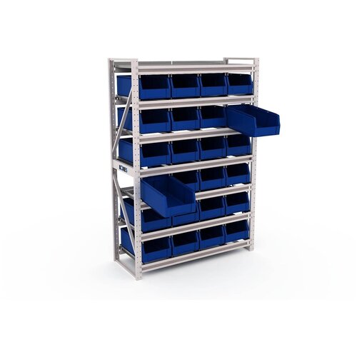 Металлический складской стеллаж в гараж IRON BOXES №1-2 для хранения, универсальный,2000х1370х530