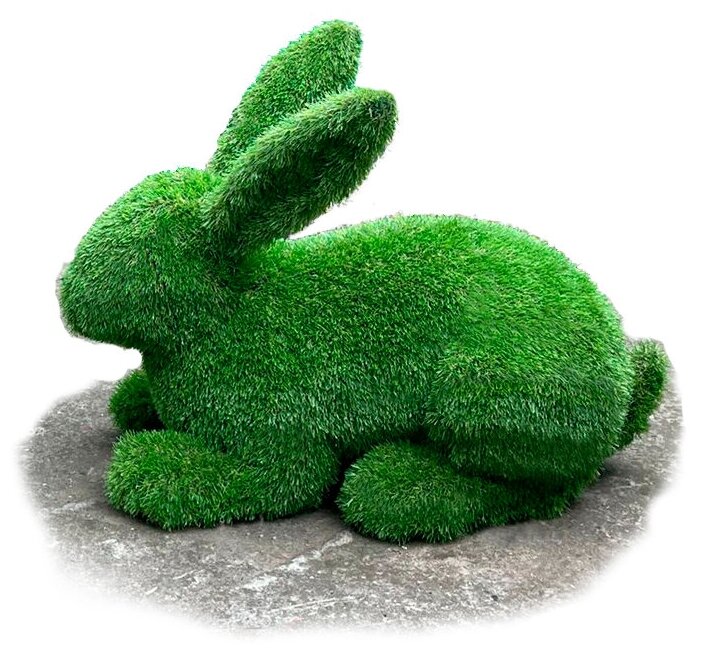 Садовая фигура топиари Кролик (лежит) из искусственного газона - фотография № 1