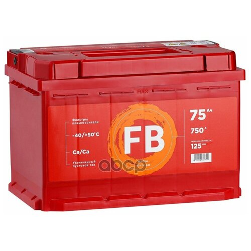 Аккумулятор 6ст-75vl 75ah 750a 276х175х190 Полярность 1 Клеммы A Тип Крепления В3/В13 FB арт. 575111040