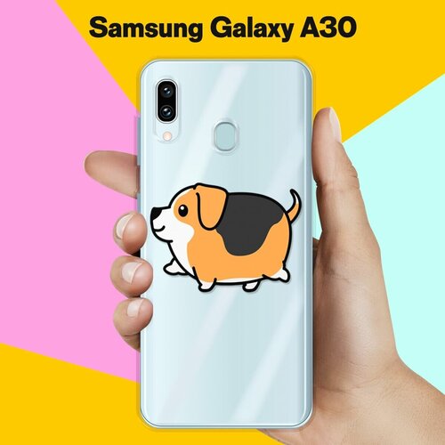 Силиконовый чехол Толстый Бигль на Samsung Galaxy A30 силиконовый чехол бигль с цветами на samsung galaxy a30