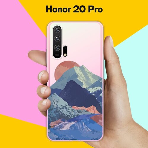Силиконовый чехол Горы на Honor 20 Pro матовый силиконовый чехол на honor 20 pro хонор 20 pro розовая цветочная рамка черный