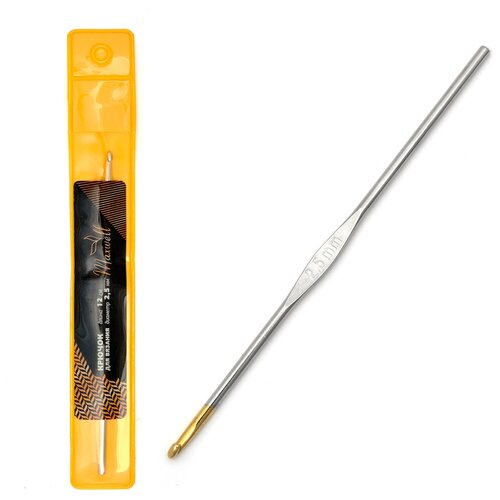Крючки для вязания Maxwell Gold односторонние с золотой головкой арт. MAXW.7269, никель 2,5мм, 12см