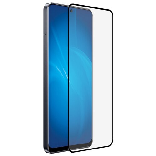 Закаленное стекло с цветной рамкой (fullscreen+fullglue) для Realme 10 Pro (5G) DF rmColor-25 (black)