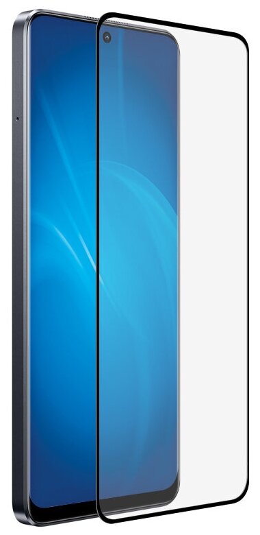 Закаленное стекло с цветной рамкой (fullscreen+fullglue) для Realme 10 Pro (5G) DF rmColor-25 (black)