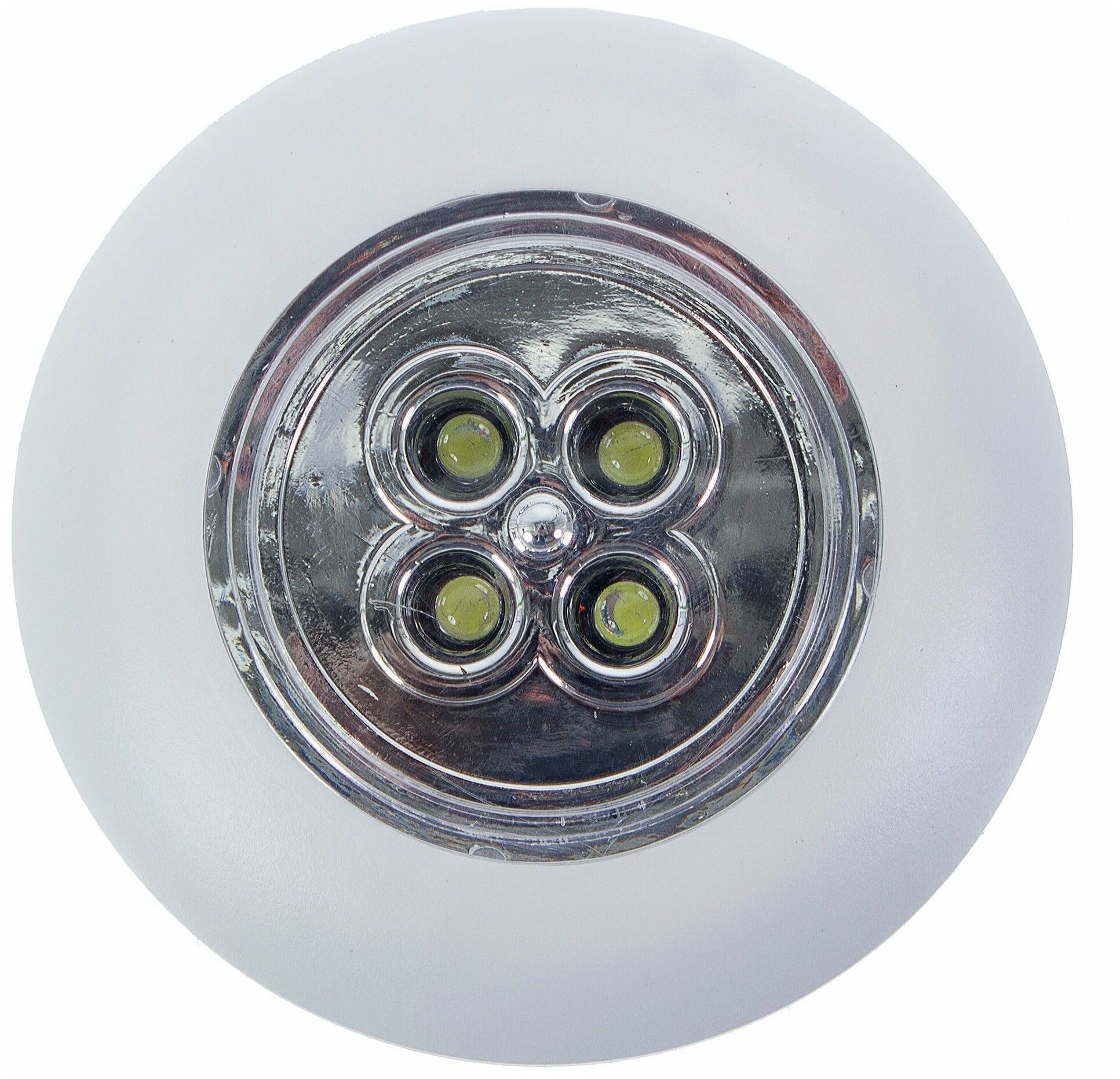 фото Фонарь-пушлайт Эра Аврора, 3хААА, цвет белый