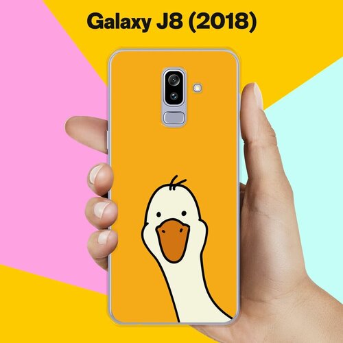 Силиконовый чехол на Samsung Galaxy J8 (2018) Гусь 2 / для Самсунг Галакси Джи 8 2018 жидкий чехол с блестками розовый фламинго крупный план на samsung galaxy j8 самсунг галакси джей 8