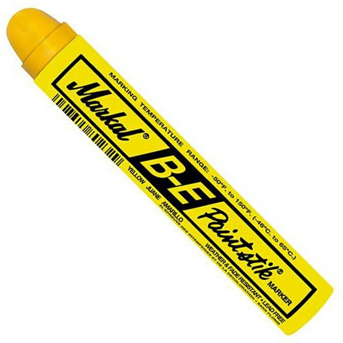 Твердый маркер-краска Markal B-E Paintstik, для шероховатых поверхностей, от -46 до +66C, 17 мм Желтый