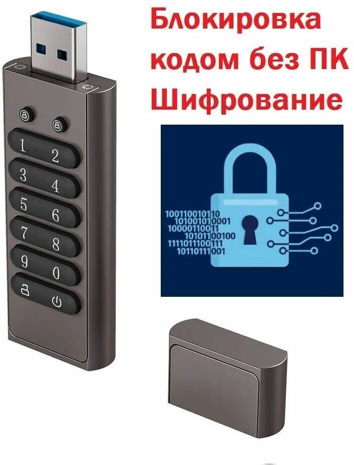 USB-накопитель 128ГБ /флешка с кодовым замком / с шифрованием