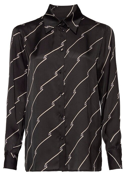 Блуза  MSGM, прямой силуэт, в полоску, размер 42, черный