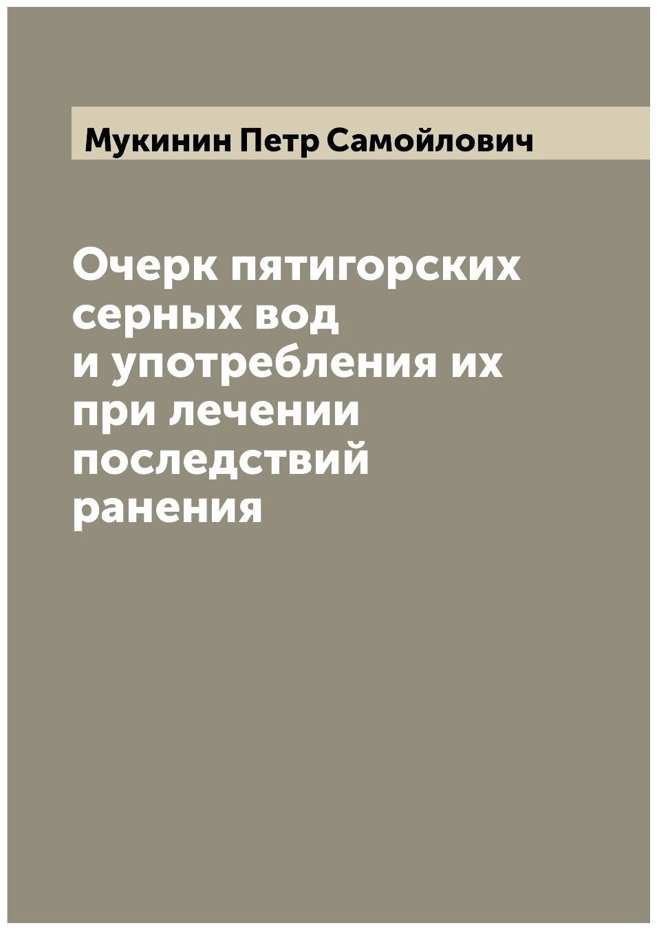 Книга Очерк пятигорских серных вод и употребления их при лечении последствий ранения - фото №1