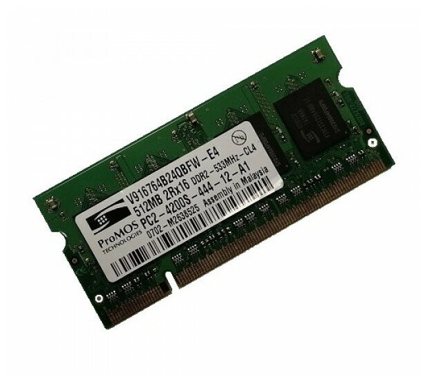ОЗУ So-Dimm 512Mb PC2-4200, DDR2-533 ProMOS V916764B24QBFW-E4