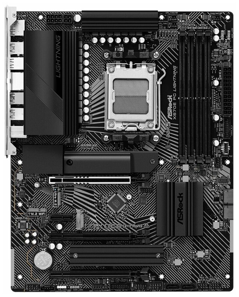 X670E PG LIGHTNING, Socket AM5, AMD X670, 4xDDR5-4800, HDMI+DP, 3xPCI-Ex16, 1xPCI-Ex1, 4xSATA3(RAID 0/1/10), 4xM.2, 8 Ch Audio, 1x2.5GLan, (4+4)xUSB2.