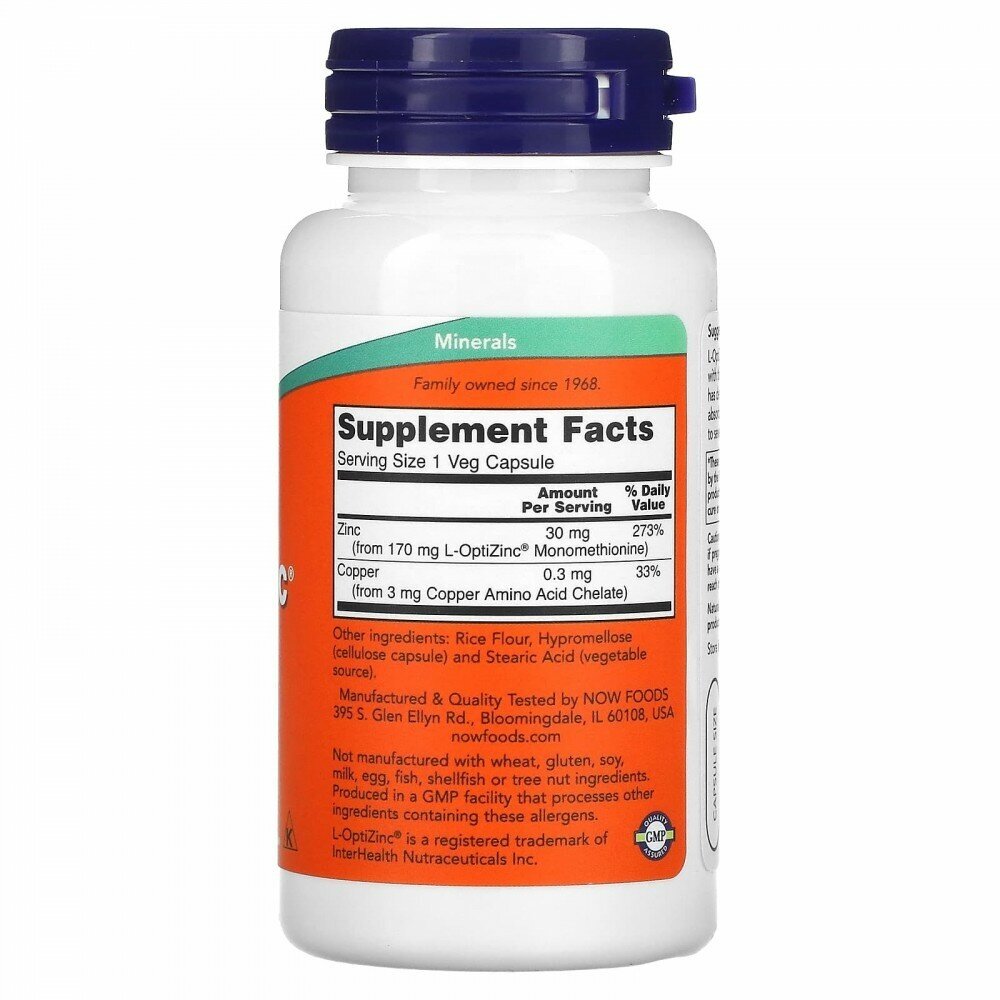 L-OptiZinc капс., 30 мг, 0.53 г, 100 шт.
