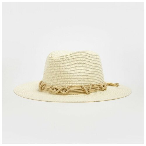 фото Шляпа женская minaku цвет молочный, р-р 56-58 9186875
