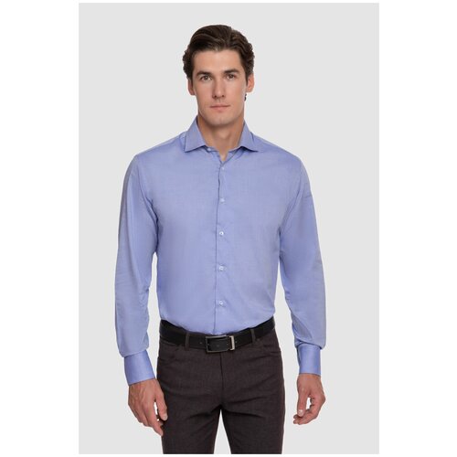 Свободная рубашка мужская KANZLER 262019 голубая, размер 43