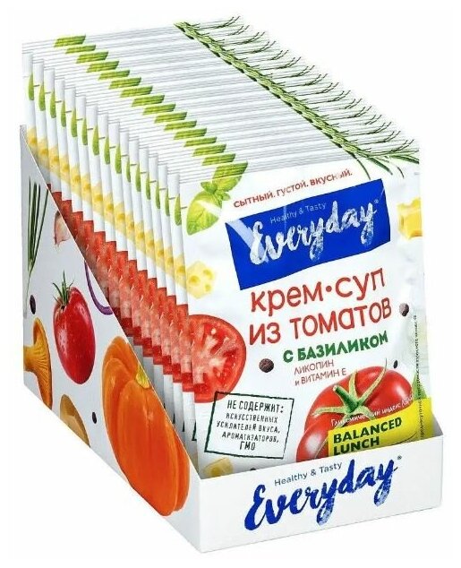 Крем суп из томатов с базиликом Everyday, 29 гр. - шоубокс 15 шт.