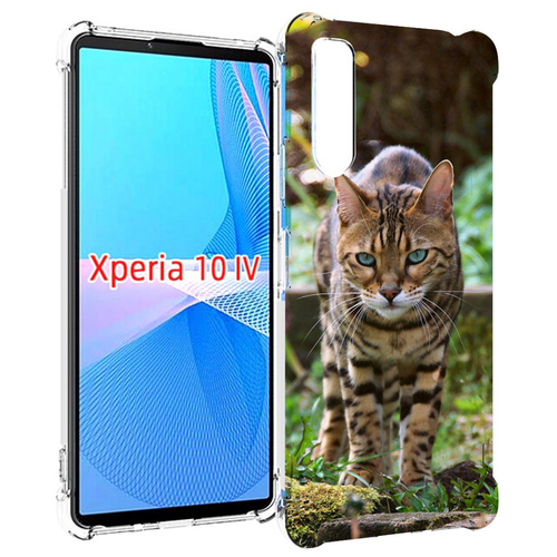 Чехол MyPads порода кошка бенгальская для Sony Xperia 10 IV (10-4) задняя-панель-накладка-бампер