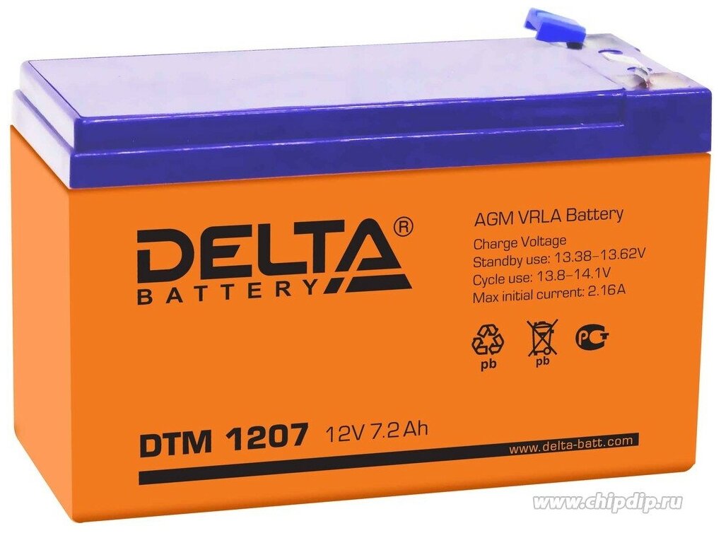 DTM1207 (F2), Аккумулятор свинцовый 12В-7.2Ач 151х65х94