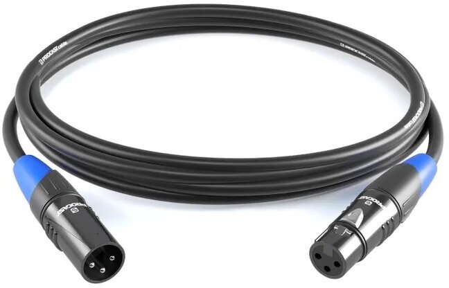 Межблочный балансный кабель PROCAST cable XLR(m)/XLR(f) длина 25m цвет черный