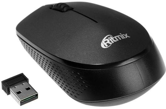 Мышь Ritmix RMW-502 беспроводная оптическая 1200 dpi 2xAAA(не в компл) USB чёрная