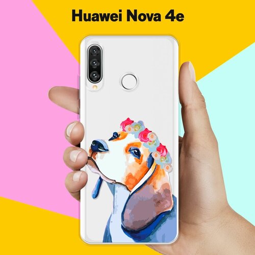 Силиконовый чехол Бигль на Huawei Nova 4e силиконовый чехол hello бигль на huawei nova 4e