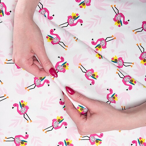 Ткань трикотаж интерлок 180 гр/м розовый фламинго (2656)