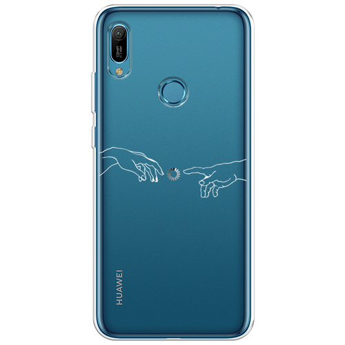Силиконовый чехол на Huawei Y6 (2019)/Y6s/Honor 8A/8A Pro / Хуавей Y6 (2019)/Y6s/Хонор 8A/8A Pro Загрузка творения, прозрачный силиконовый чехол синие бабочки на honor 8a 8a pro prime хонор 8а 8а про прайм