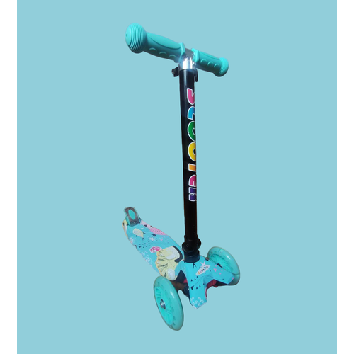 фото Самокат трёхколесный детский "scooter" складной. голубой