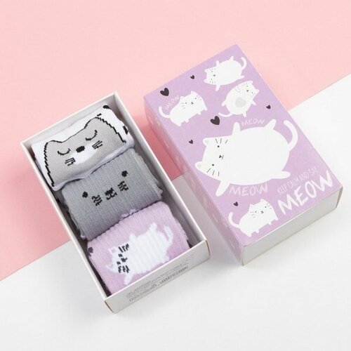 фото Носки kaftan фиолетовый, белый