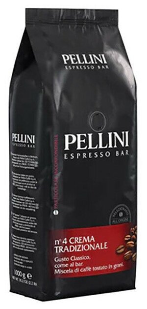 Кофе в зернах Pellini №4 Crema Tradizionale (Крема Традиционале), 1кг