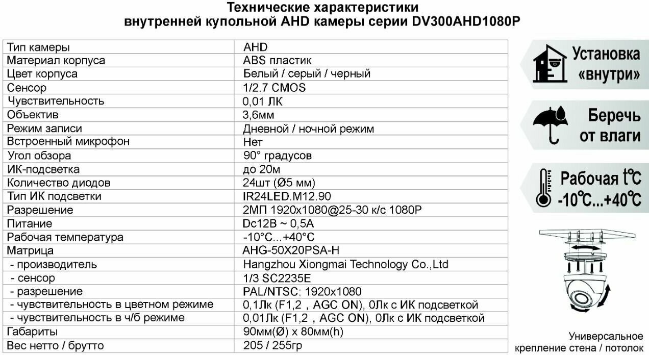 AHD камера видеонаблюдения 2мП Full HD - фотография № 4