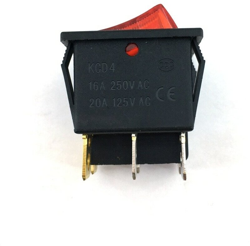 Лот 2 штуки Переключатель клавишный KCD4-202 (KN009) 16A 250V кнопка масляного обогревателя (28x22мм) - фотография № 4