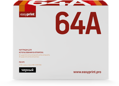 Картридж EasyPrint CC364A черный совместимый с принтером HP (LH-64A)