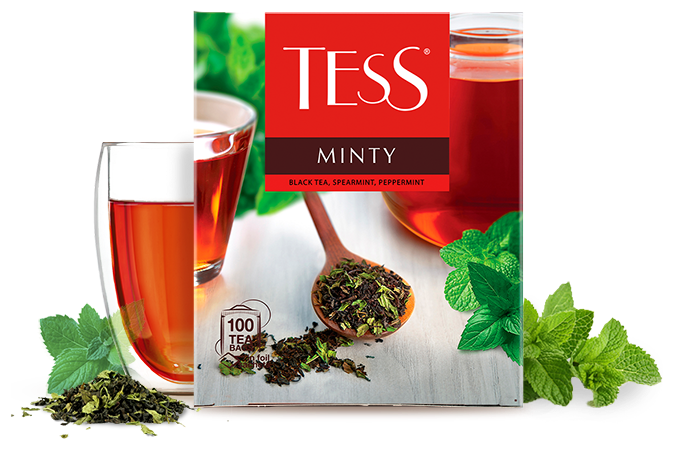 Чай Tess черный Minty в пакетиках, 100 штук