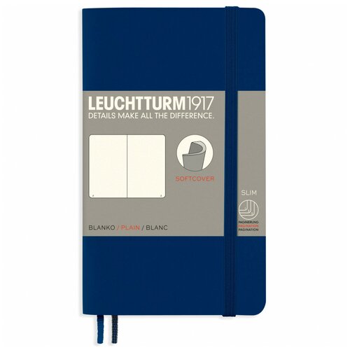 Записная книжка Leuchtturm1917, 349302, темно-синий, A6 (105 x 148 мм), без разметки, 60 листов