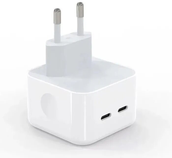 Сетевое зарядное устройство для Apple Type-C+C 50W (Power Delivery) 2 разъема Type-C