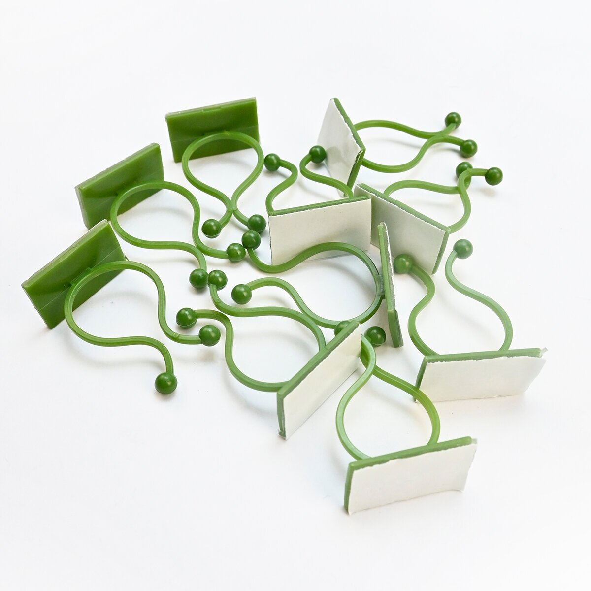 Клипсы для подвязки растений, крючки самоклеящиеся для лиан, держатель для проводов на липучке, зеленый, размер M, 10шт - фотография № 5