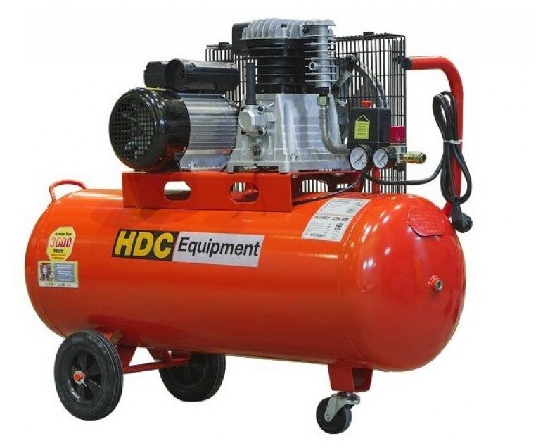 Компрессор HDC HD-A101 (396 л/мин, 10 атм, ременной, масляный, ресив. 100 л, 220 В, 2.20 кВт)