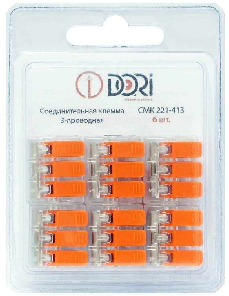 DORI Соединительная клемма СМК 221-413 3-проводная (6 шт.) 46202