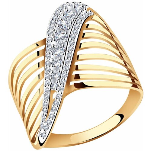 Кольцо Diamant online, золото, 585 проба, фианит, размер 20.5