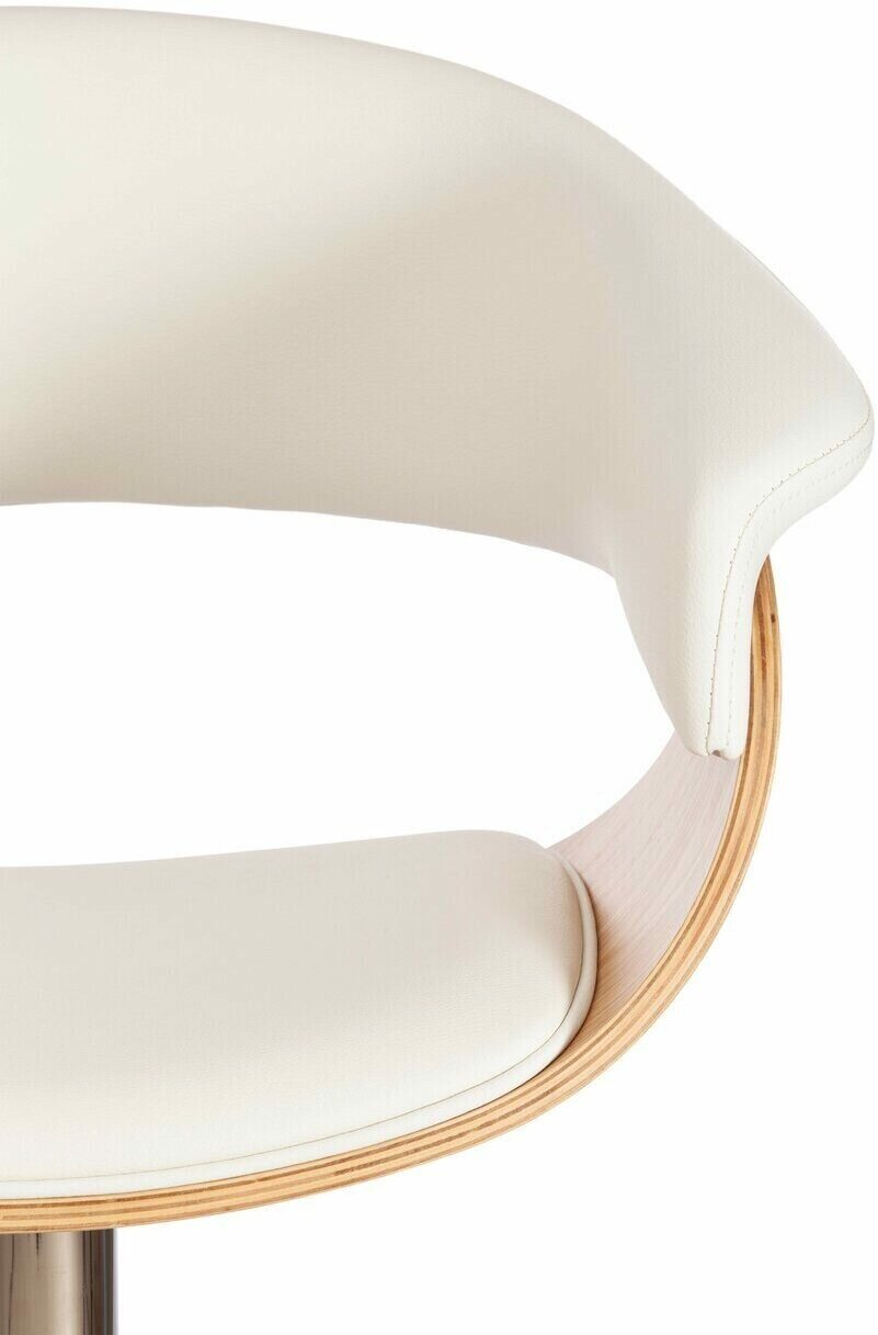 Барный стул VIMTA (mod.4021S) (13 660) TetChair металл/дерево/экокожа, 60х51х91,5-112,5 см, высота сиденья 61,5-82,5 см, белый/натуральный/хром - фотография № 14