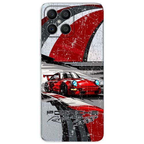 Силиконовый чехол Mcover на Honor X8 с рисунком Автомобиль Porsche 911 силиконовый чехол mcover для poco m4 pro 5g с рисунком автомобиль porsche 911