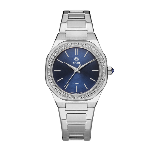Наручные часы УЧЗ 3013B-7, серебряный, синий