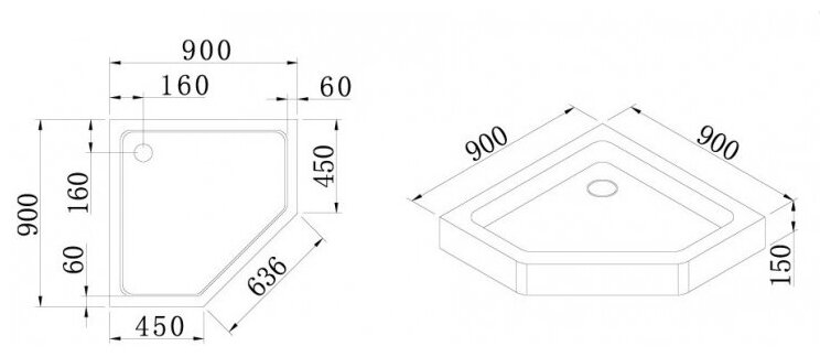 Cezares Душевой поддон Cezares TRAY-A-P-90-15-W0 акриловый, белый - фотография № 7