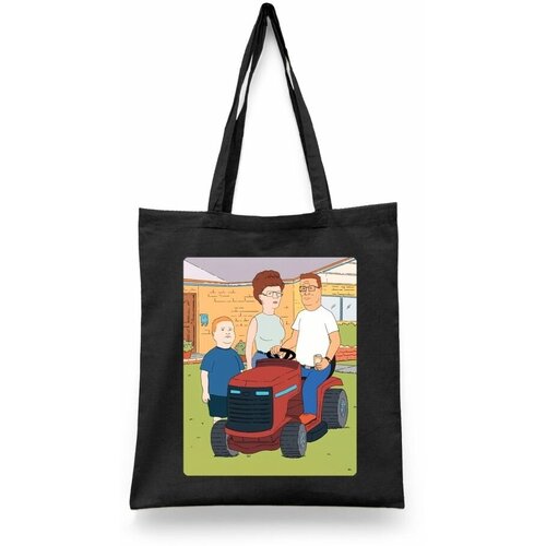 фото Сумка-шоппер унисекс каждому своё "царь горы/king of the hill" черная