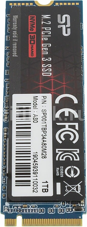 SSD накопитель SILICON POWER M-Series 1Тб, M.2 2280, PCI-E x4, NVMe - фото №6