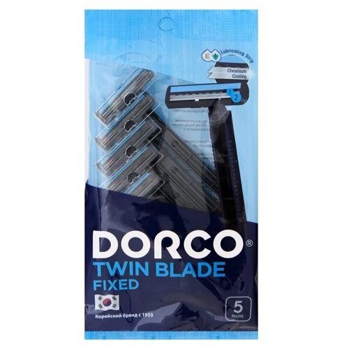 Станок для бритья Dorco Twin Blade одноразовый с увлажняющей полоской и плавающей головкой 2 лезвия 5 шт станки для бритья arko men 2 лезвия одноразовые 5 шт