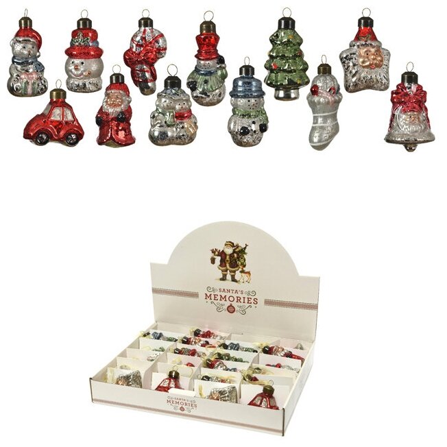 Kaemingk Набор стеклянных елочных игрушек Vintage Christmas: Classic 6-9 см, 24 шт *
