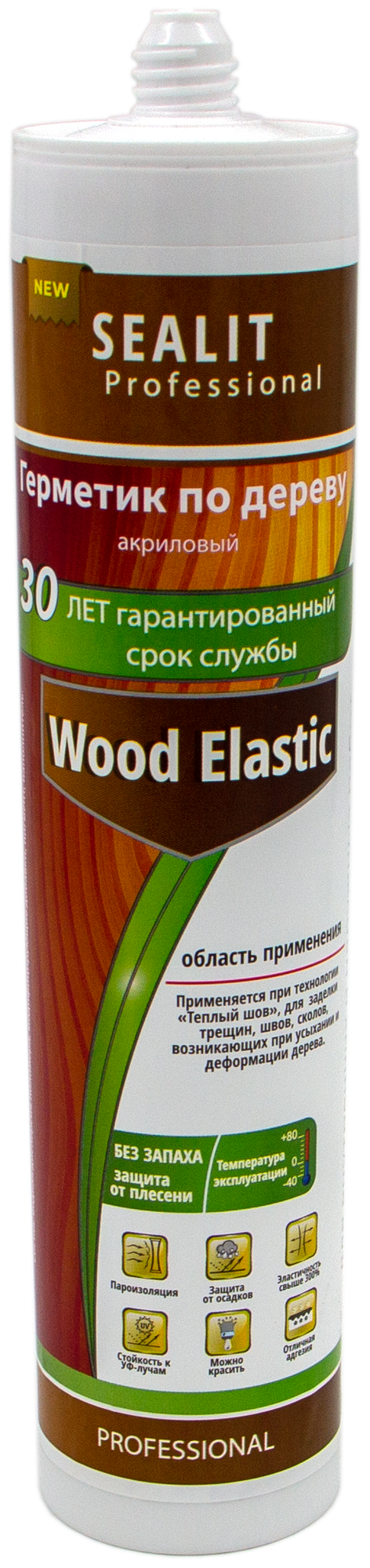 Герметик для дерева акриловый Sealit Wood Elastic 280 мл Белый