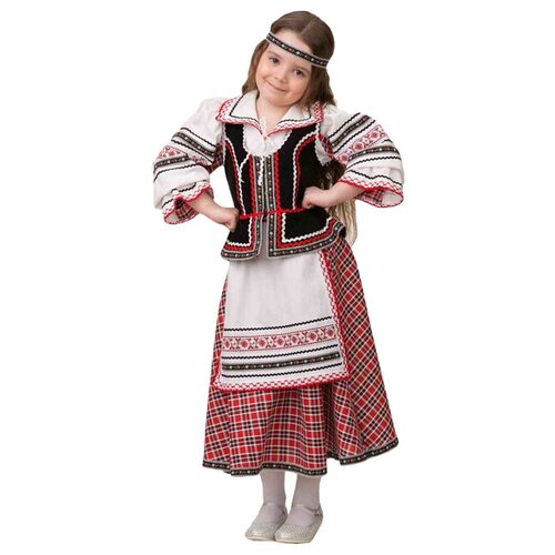 Батик Карнавальный костюм Национальный для девочки, красно-белый, рост 110 см 5600-110-56 русский народный костюм рябинушка для девочки размер 40 рост 152 см